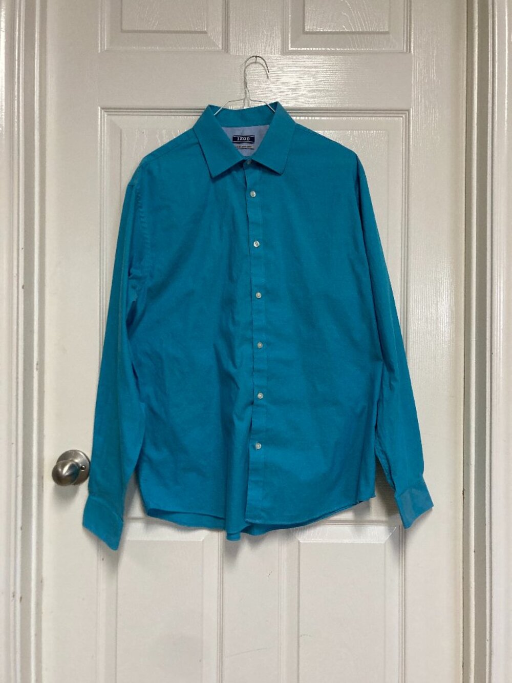 Izod slim fit dress shirt blue size 16-16 1/2 34/35 Men's